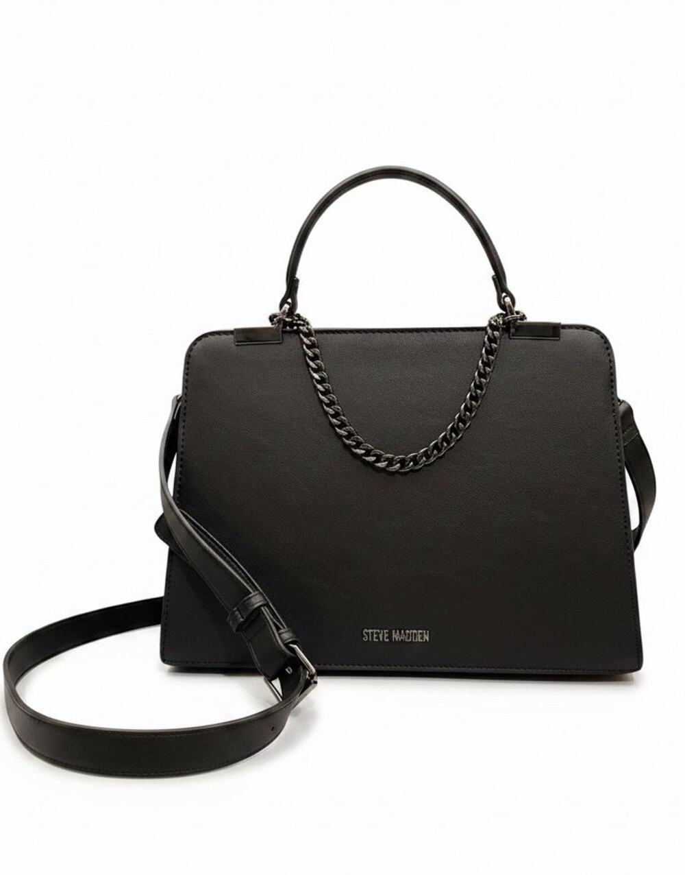 Steve Madden Bevelyn/Evelyn Grab Handle Satchel - Large Black Color Bag